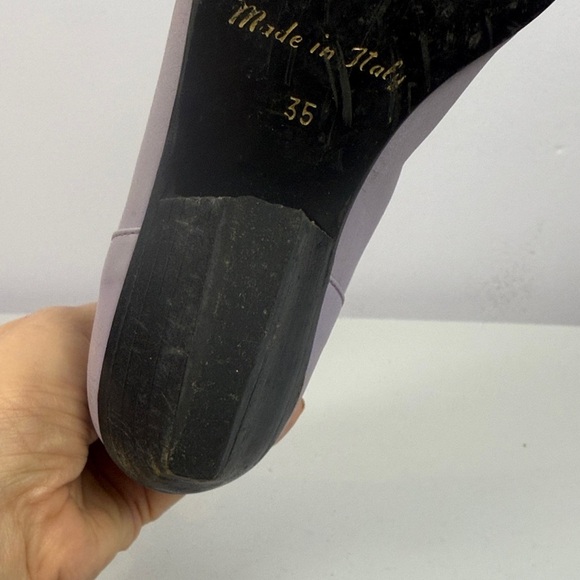 Vintage Hobbs London Chelsea Lavender Leather Pointed-Toe 80’s Boots Size 5 - Picture 10 of 11